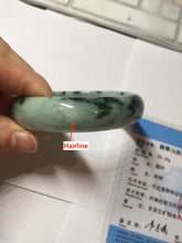 Load image into Gallery viewer, 59.2mm Certified Type A 100% Natural sunny green/dark green/purple/white Spring Forest broad Jadeite bangle PH71-0574
