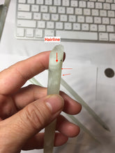 Load image into Gallery viewer, 18-20cm 100% Natural Icy light green white Xiu Jade (Serpentine) Hairpin AW72
