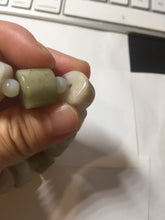 Load image into Gallery viewer, AllaboutjadeCanada.com only 54–58mm 100% Natural Type A light Green, yellow, purple, brown &amp; Gray Jadeite Cylinder Bead Bracelet PC245 add on item.
