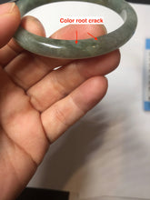 Load image into Gallery viewer, 52mm Certified type A 100% Natural oily dark green gray black slim Jadeite bangle PC214-6220
