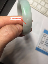 Load image into Gallery viewer, 51.6mm Certified Type A 100% Natural sunny green light green white thin Jadeite Jade bangle BS120-1581
