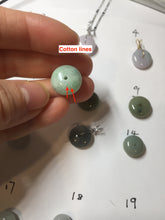 Load image into Gallery viewer, 9.9-15mm Type A 100% Natural light green yellow brown purple Jadeite Safety Guardian Button abacus bead donuts pendant PF73 Add on item
