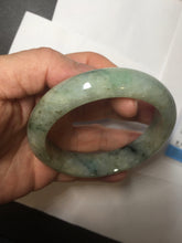 Load image into Gallery viewer, 58mm certified Type A 100% Natural light green gray chubby Jadeite Jade bangle BS117-6632

