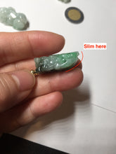 Load image into Gallery viewer, 100% natural type A sunny green jadeite jade 3D PiXiu (貔貅) pendant group AX150
