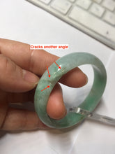 Load image into Gallery viewer, 50.5mm Certified Type A 100% Natural sunny apple green/red oval Jadeite Jade bangle BG61-0174
