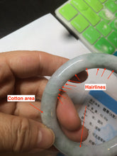 Load image into Gallery viewer, 56.5 mm certificated Type A 100% Natural light green/purple round cut Jadeite Jade bangle S65-4066
