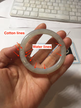 Load image into Gallery viewer, 51mm Certified 100% Natural icy light gray white(灰冰) round cut nephrite jade bangle HN74-9163
