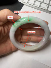 Load image into Gallery viewer, 59mm certified 100% Natural type A sunny green light purple white Jadeite Jade bangle PC252-0322
