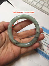 Load image into Gallery viewer, 55mm certified 100% natural Type A light green with green floating flowers round cut jadeite jade bangle BS106-2540
