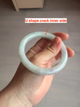 Load image into Gallery viewer, 55.5mm certified Type A 100% Natural light green/purple round cut Jadeite Jade bangle BK77-3787
