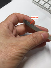 Load image into Gallery viewer, 16cm 100% Natural Icy Gray Black (灰冰) Flat Rectangle Xiu Jade (Serpentine) Hairpin AW70
