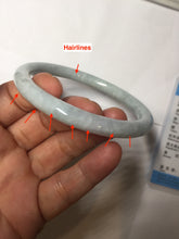 Load image into Gallery viewer, 62mm certified Type A 100% Natural white gray light purple green round cut Jadeite Jade bangle PE92-3225
