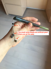 Load image into Gallery viewer, 15cm 100% Natural light green black gray blue Xiu Jade Serpentine hairpin AW33
