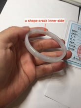 Load image into Gallery viewer, 48.7mm certified 100% natural type A light green purple white thin square style jadeite bangle PH227-0980
