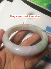 Load image into Gallery viewer, 59.5mm Certificated Type A 100% Natural white/sunny green/purple jadeite jade bangle H114-9141

