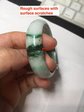Load image into Gallery viewer, 46.7mm certified Type A 100% Natural sunny green/brown/white(白底青) kids Jadeite Jade bangle/scarf buckle PJ67-0098
