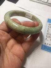 Load image into Gallery viewer, 56.5mm certified Type A 100% Natural light green/yellow/white Jadeite Jade bangle AZ197-2732
