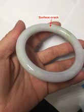 Load image into Gallery viewer, 56mm Certified Type A 100% Natural light green purple(春带彩) round cut jadeite Jade bangle AA79-4954
