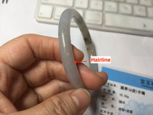 Load image into Gallery viewer, 57.8mm certified Type A 100% Natural light purple brown with red brown floating flowers round cut Jadeite Jade bangle J135-4082
