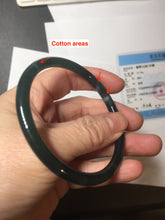 Load image into Gallery viewer, 58mm Certified Type A 100% Natural dark green/blue/gray/black gradient Guatemala slim round cut Jadeite bangle PE88-5516
