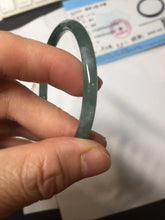 Load image into Gallery viewer, 54.8mm Certified Type A 100% Natural dark green/blue/gray with Guatemala slim round cut Jadeite bangle PJ103-5627
