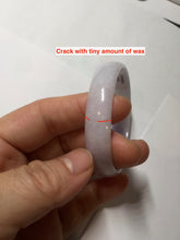 Load image into Gallery viewer, 52.1mm Certified 100% Natural icy white/gray slim round cut nephrite jade bangle PF54-0425
