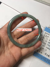 Load image into Gallery viewer, 58.5mm Certified Type A 100% Natural light green/blue/gray Guatemala slim round cut Jadeite bangle PD75-8151
