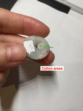 Load image into Gallery viewer, 100% natural Type A light green/white concentric circle jadeite jade safety Guardian ring pendant BN28
