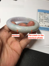 Load image into Gallery viewer, 56.5mm certified 100% natural Type A light green purple jadeite jade bangle AA32-4276
