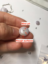 Load image into Gallery viewer, 14mm Type A 100% Natural light purple white Abacus-Bead Peace and Safety Guardian Donuts Buckle jadeite Pendant group PH116
