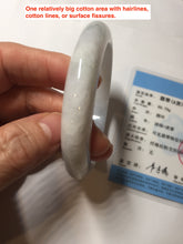 Load image into Gallery viewer, 59.8mm Certificated Type A 100% Natural White purple gray Jadeite Jade bangle AA116-8440
