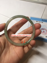 Load image into Gallery viewer, 56mm Certified Type A 100% Natural sunny green/black/gray with dark green floating flowers slim round cut Jadeite bangle PD77-5764
