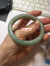 Load image into Gallery viewer, 57.3mm Certified Type A 100% Natural Oily Dark Green Gray Black(油青) Jadeite Jade Bangle PE111-7152
