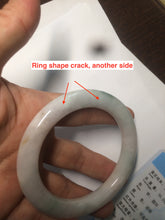 Load image into Gallery viewer, 55mm Certified type A 100% Natural light green/purple/yellow round cut Jadeite bangle AE62-6546
