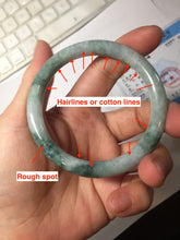 Load image into Gallery viewer, 54.5mm Certified Type A 100% Natural green round cut jadeite Jade bangle PJ36-0285
