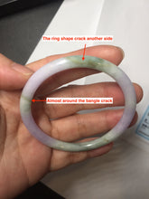 Load image into Gallery viewer, 卖了 54mm Certified Type A 100% Natural purple green slim round cut Jadeite Jade bangle AZ183-0512
