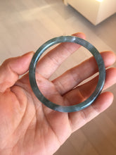 Load image into Gallery viewer, 55.7mm Certified Type A 100% Natural dark green/blue/gray Guatemala slim round cut Jadeite bangle PH1-2337
