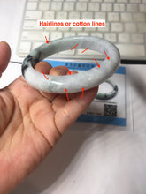 Load image into Gallery viewer, 61.2mm Certified Type A 100% Natural light green/white/purple Jadeite Jade bangle PJ68-3844
