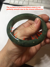 Load image into Gallery viewer, 57.5mm Certified Type A 100% Natural oily dark green(老油青)/gray Jadeite bangle BG226-3213
