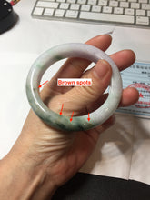 Load image into Gallery viewer, 53.7mm Certified 100% natural Type A Green &amp; Light Purple jadeite jade bangle PH243-0178
