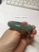 Load image into Gallery viewer, 56.8mm Certified 100% natural Type A oily dark green/ gray (老油青) jadeite jade bangle PD114
