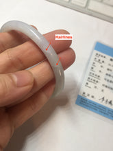 Load image into Gallery viewer, 56.8mm certified Type A 100% Natural light green/white/purple slim round cut Jadeite Jade bangle E135-3951
