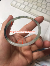 Load image into Gallery viewer, 57mm Certified Type A 100% Natural green/black/gray with dark green floating flowers super slim round cut Jadeite bangle PD47-5770
