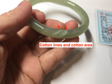 Load image into Gallery viewer, 56.2mm Certified 100% Natural icy watery light green/yellow round cut nephrite jade bangle HN32-3597
