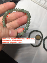 Load image into Gallery viewer, 5.5-7mm size 50-58mm 100% natural type A dark green/blue/gray/black Guatemala jadeite jade beads bracelet PA164
