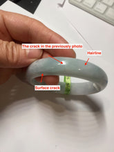 Load image into Gallery viewer, 56.7mm certified type A 100% Natural light green/blue purple Jadeite Jade bangle AB2-1325
