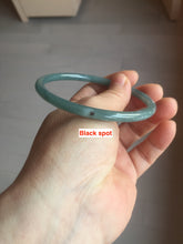 Load image into Gallery viewer, 63.6mm Certified Type A 100% Natural deep sea dark green/blue/gray slim round cut Guatemala Jadeite bangle PB5-7036
