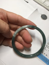Load image into Gallery viewer, 54.9mm Certified Type A 100% Natural dark green/blue/gray with Guatemala slim round cut Jadeite bangle PJ92-3448
