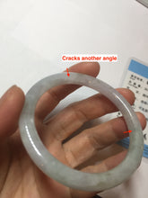 Load image into Gallery viewer, 53.5mm certified 100% natural icy watery light green purple slim round cut jadeite jade bangle PB73-1269
