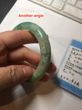 Load image into Gallery viewer, 54.8mm Certified Type A 100% Natural sunny green gray Jadeite Jade bangle PA120-9887
